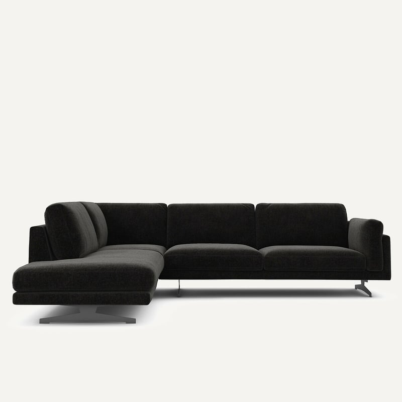 Am.pm Ecksofa Mit Chaiselongue Aus Chenille-samt, César