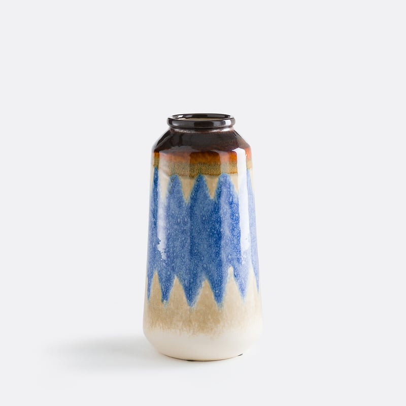La Redoute Interieurs Blaue Vase Aus Keramik, Höhe 29 Cm, Zia