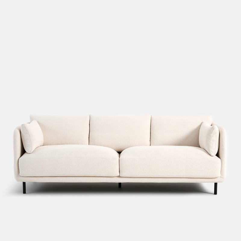 Gerades Sofa Victor, 3- Oder 4-sitzig, Aus Feinem Bouclé