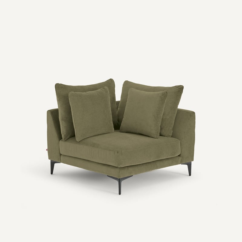Am.pm X Emmanuel Gallina Ecksofa In Velours Stone, Moderniste, Design Emmanuel Gallina