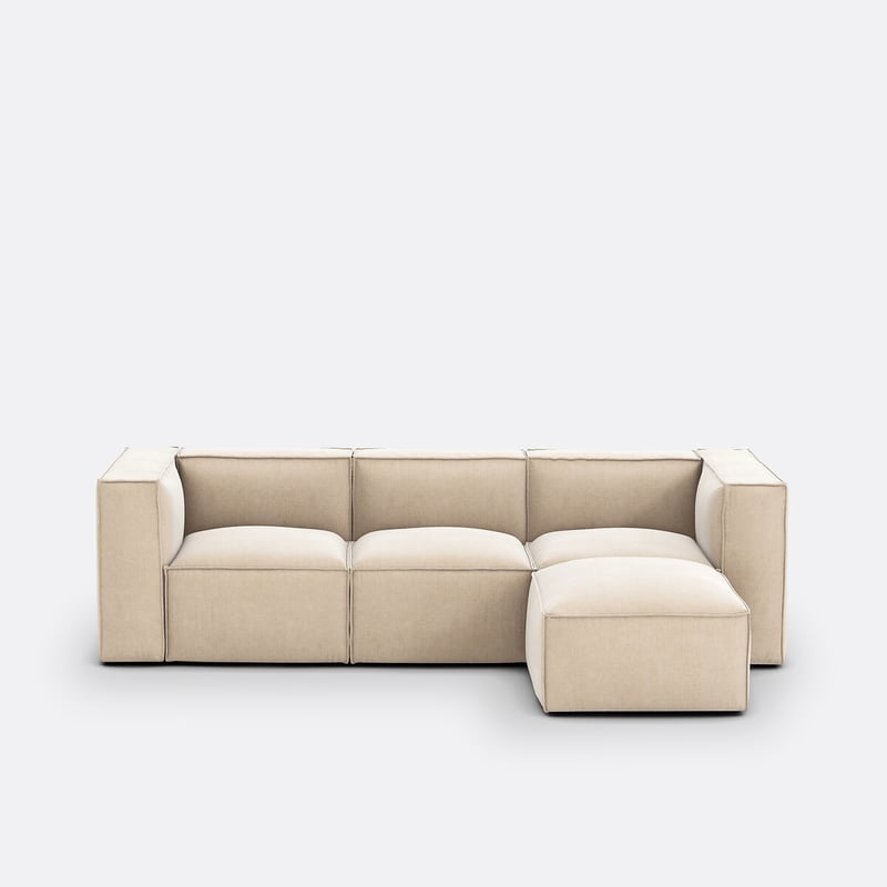 3-sitzer-modul Und Hocker Aus Vintage-cord Seven