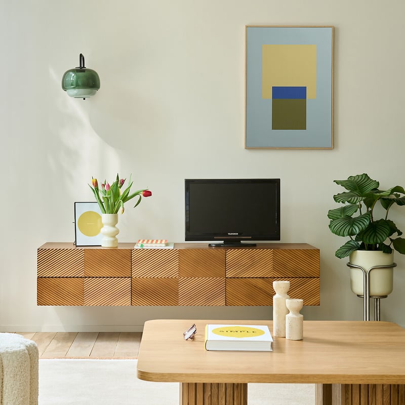 La Redoute Interieurs Hänge-tv-möbel, Furniert, Mit Verleimter Front, Breite 150 Cm, Jerem