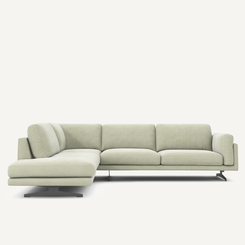 Am.pm Ecksofa In Stonewashed Velours, César
