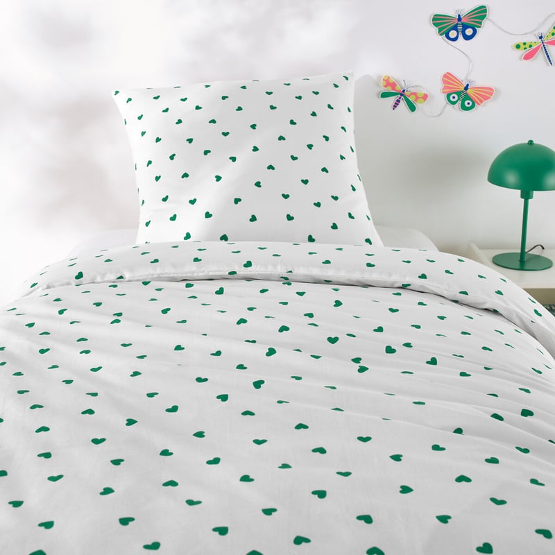 La Redoute Interieurs Kinderbettwäsche, Aus 50 % Recycelter Baumwolle, Mit Quadratischem Kissenbezug, Scacco Grün