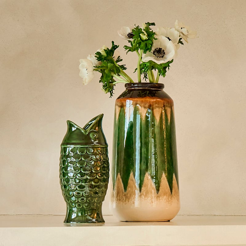 La Redoute Interieurs Fischvase Aus Reliefkeramik, Höhe 22,2 Cm, Néméo