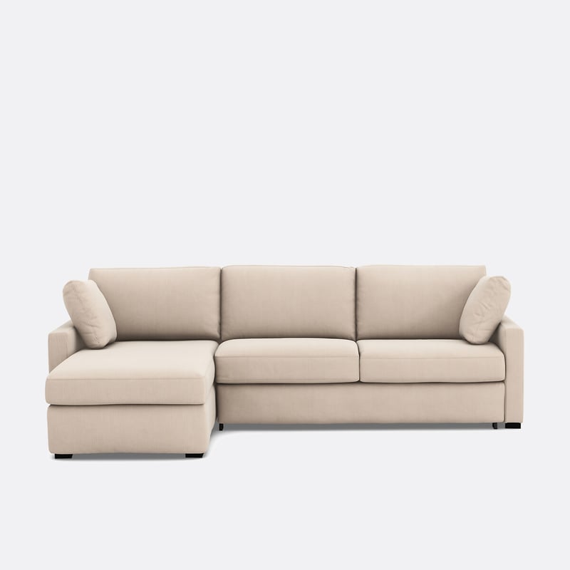 Eckschlafsofa Timor, 4-sitzer, Cordsamt, Schaumstoff