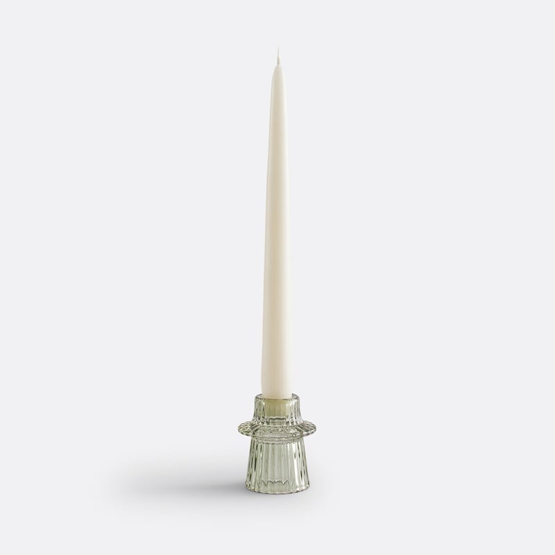 La Redoute Interieurs Kerzenständer Sabri, Farbiges Rillenglas, H. 6,8 Cm