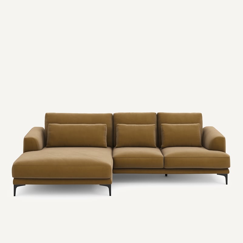 Am.pm Ecksofa Meridian Xl Links In Leinenvelours, Marsile