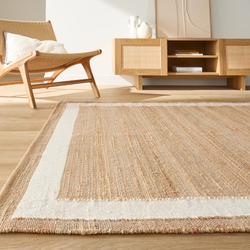 Teppich Arian, Jute Und Wolle Mit Rahmen