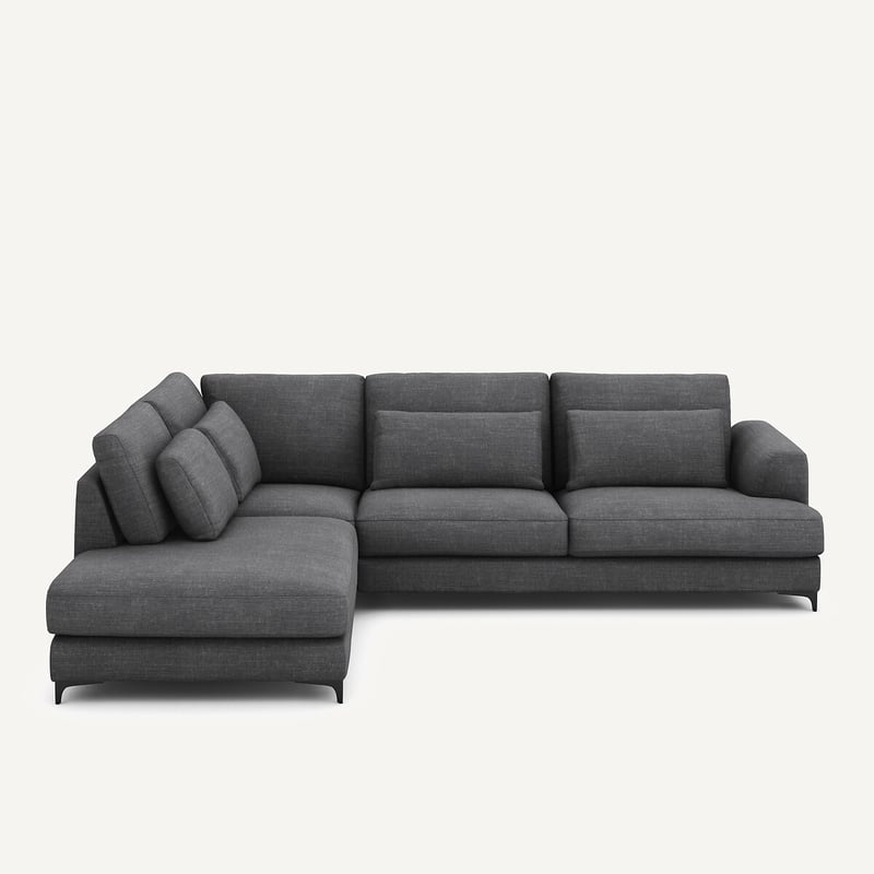 Am.pm Linksseitiges Ecksofa, Umwandelbar, Aus Baumwolle Und Leinen, Marsile