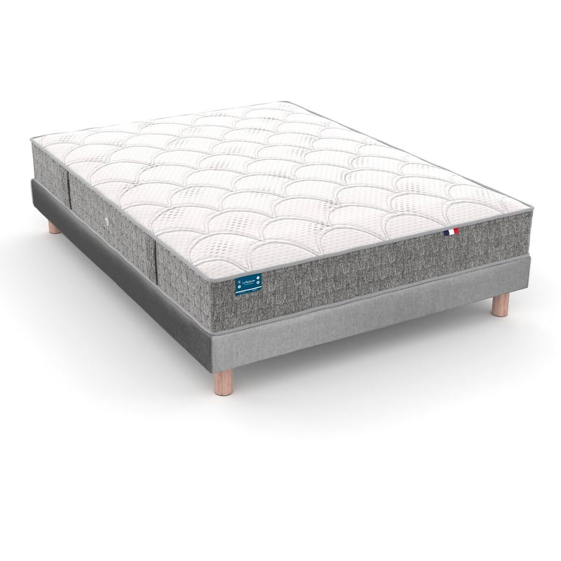 Set Matratze Hr-schaum 35kg/m3, Mittelweiche Unterstützung, Weicher Liegekomfort + Unterbett