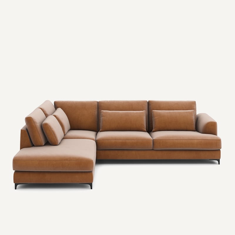 Am.pm Linksseitiges Ecksofa, Umwandelbar, Samt, Marsile