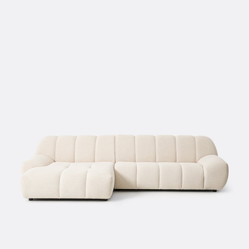 Ecksofa Links, 4-sitzer, Reliefstoff, Nuria