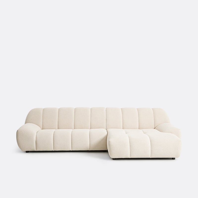 Ecksofa, Gerade, 4-sitzig, Reliefstoff, Nuria