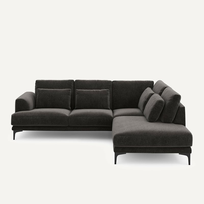 Am.pm Sofa Mit Geschlossener Rechter Ecke Aus Chenille-velours, Marsile