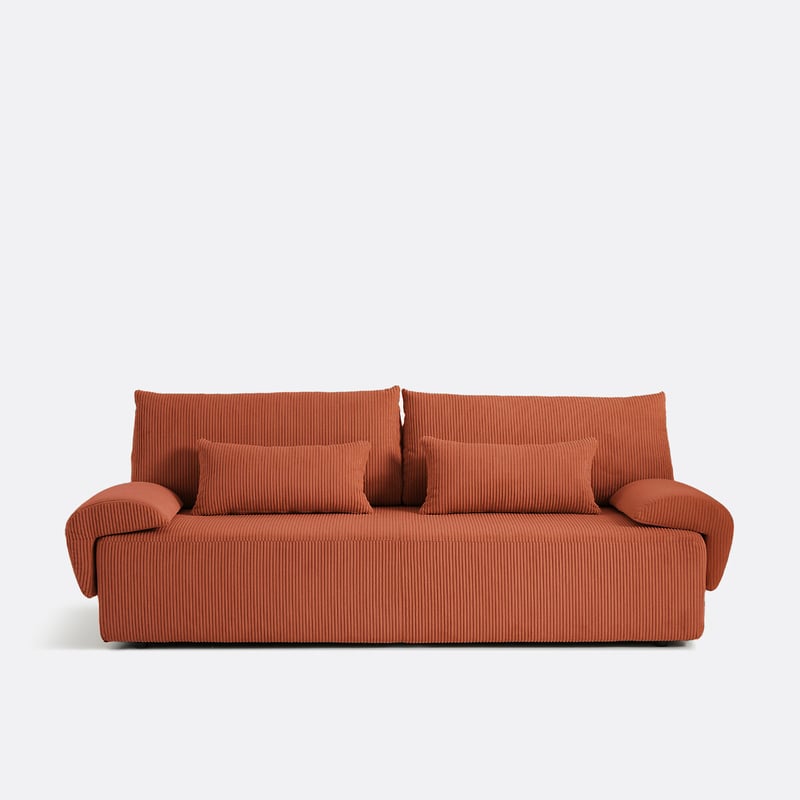 Schlafsofa Mit Bettkasten, 3-sitzer, Aus Cord, Maona