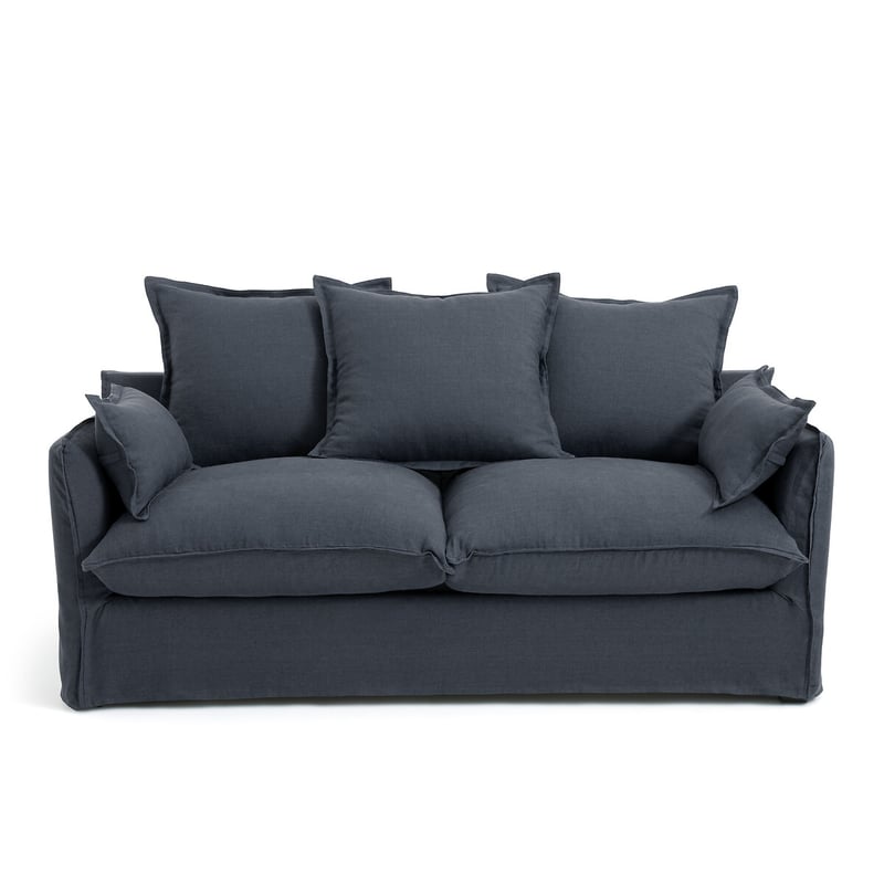 2- Oder 3-sitzer-schlafsofa Mit Abnehmbarem Bezug Aus Crinkle-leinen, Odna