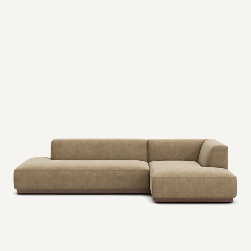 Am.pm Gerades Ecksofa Xl In Stonewashed Velours, Jacopo