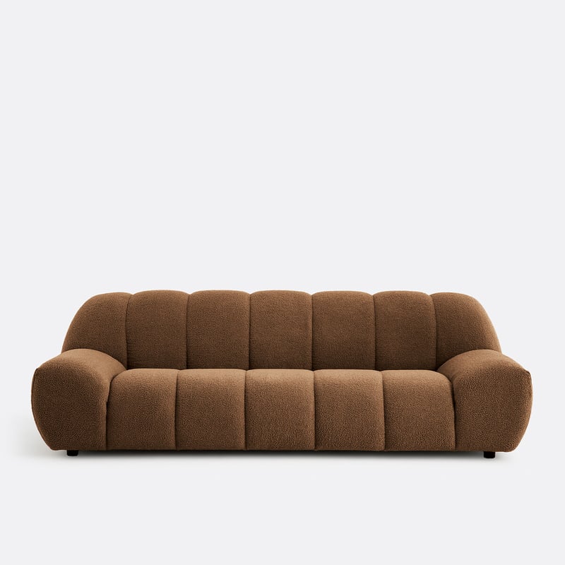 Sofa Mit Dickem Bouclé-bezug, 4-sitzer, Nuria