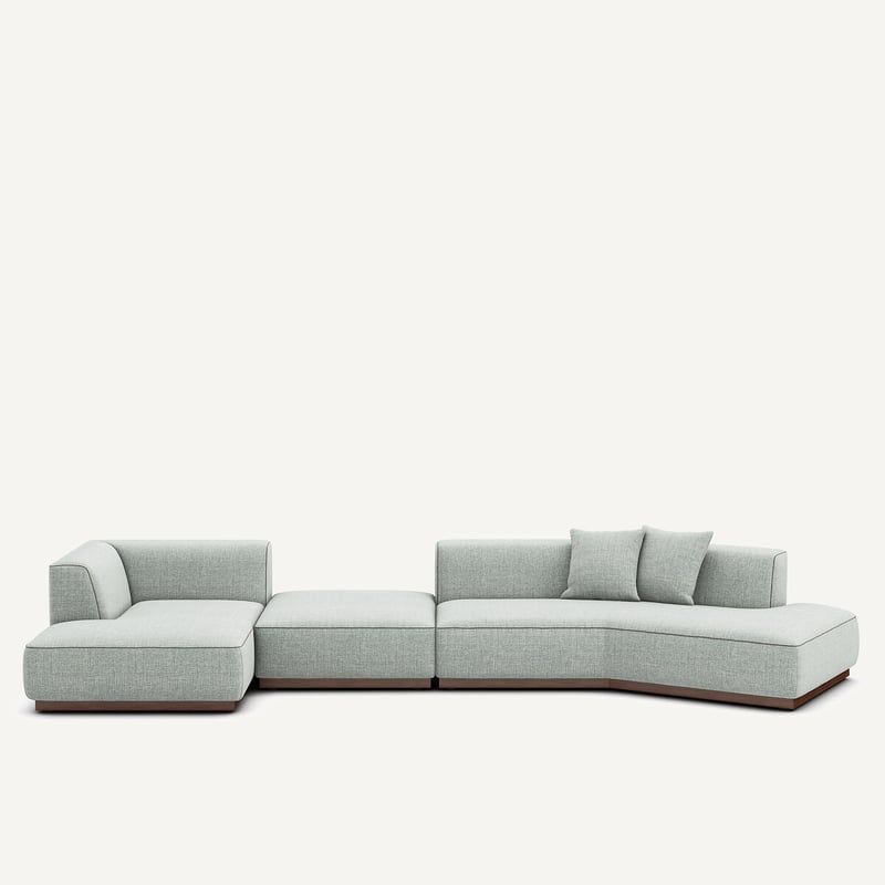Am.pm Offenes Linkes Ecksofa Mit Fussstütze Aus Jaspé-stoff, Jacopo
