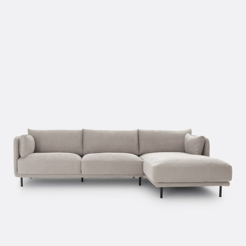 Rechtwinkliges Ecksofa Victor, Aus Strukturgewebe