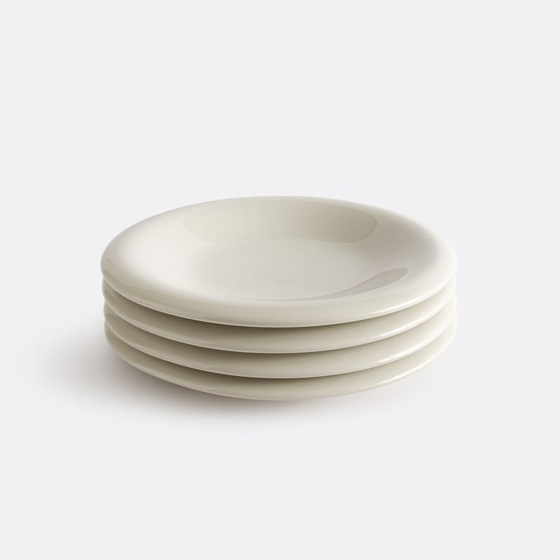 Set Aus 4 Desserttellern, Glasiertes Steingut, Toria