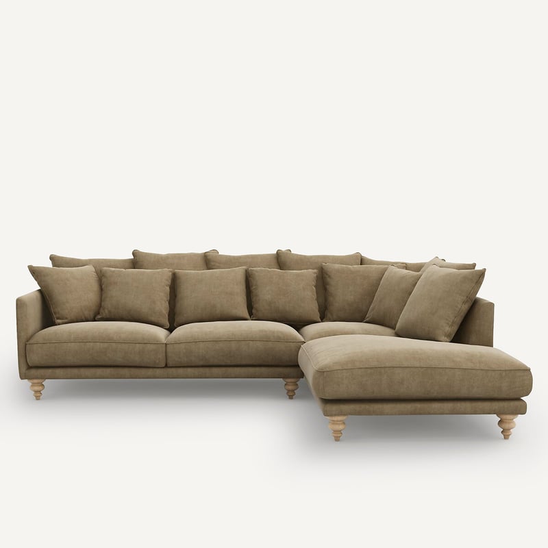 Am.pm Ecksofa Lazare, Samt Stonewashed