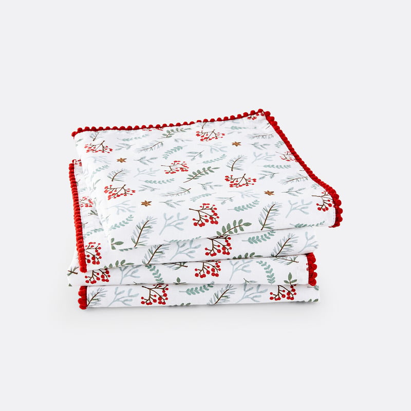 La Redoute Interieurs 4er-pack Servietten Winter Berry
