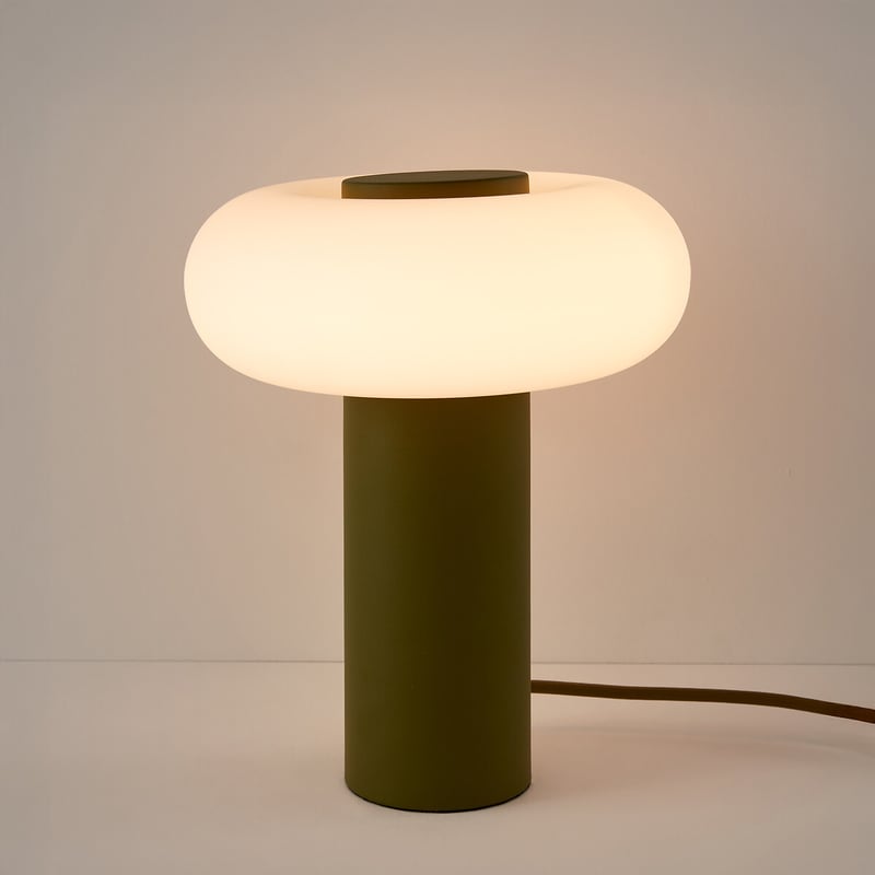 Tischlampe Omer, Aus Eisenmetall Und Opalin, H25,6 Cm