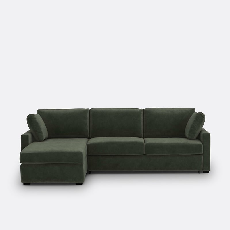 Eckschlafsofa Timor, 4-sitzig, Velours, Premium Hr-schaum