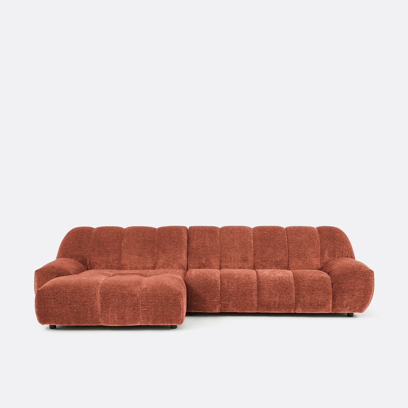 Ecksofa Links, 4-sitzer, Vintage-cord, Nuria