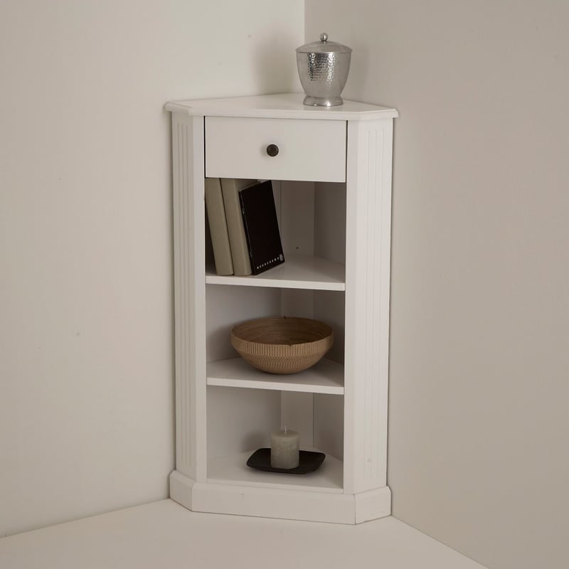 La Redoute Interieurs Eckregal Authentic Style, Weiss Lackiert