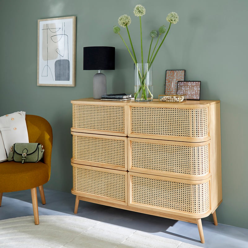 La Redoute Interieurs Kommode Laora Mit 6 Rattanschubladen