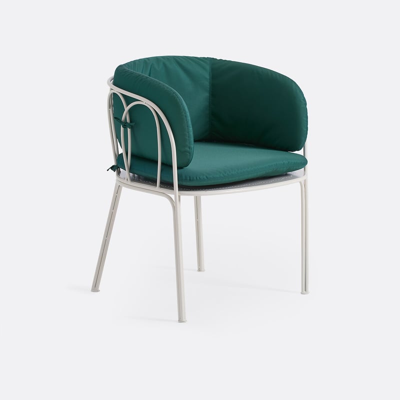 Sessel Für Den Gartentisch, Aus Stahlmetall, Mit Kissen, Lacomo