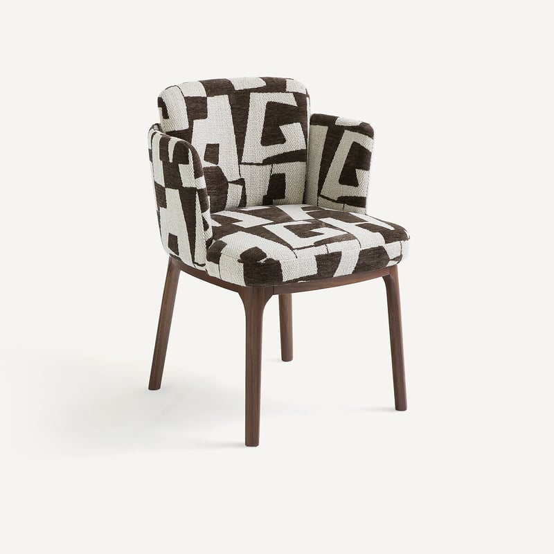 Am.pm Tischsessel, Walnussholz Und Jacquard-stoff, Jabote