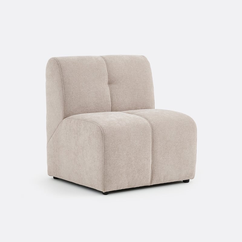 Modulares Tischsesselelement, 1 Platz, Aus Feiner Chenille, Aneta