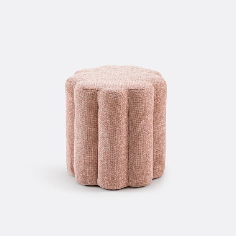 Hocker Aus Strukturiertem Stoff, Justyna