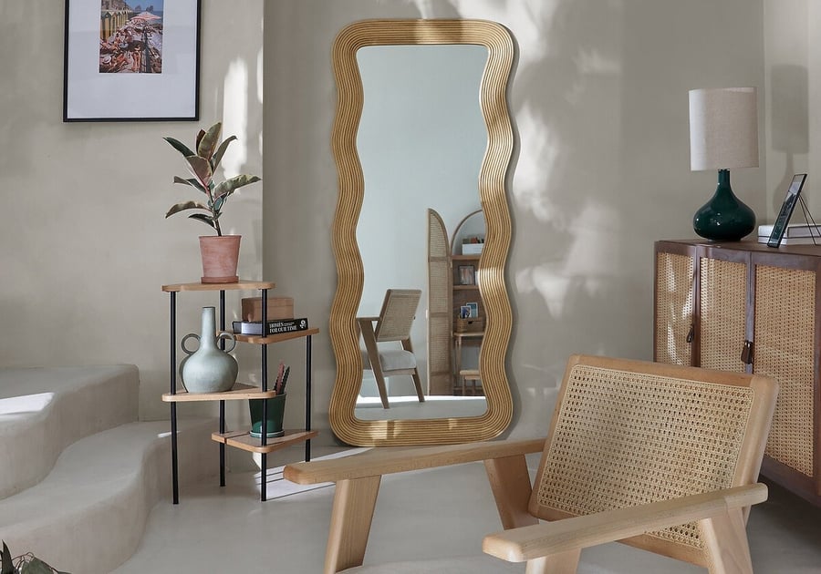 Miroir en rotin
