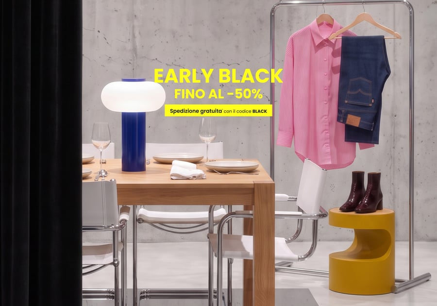 Early Black fino al -50% e spedizione gratuita con il codice black