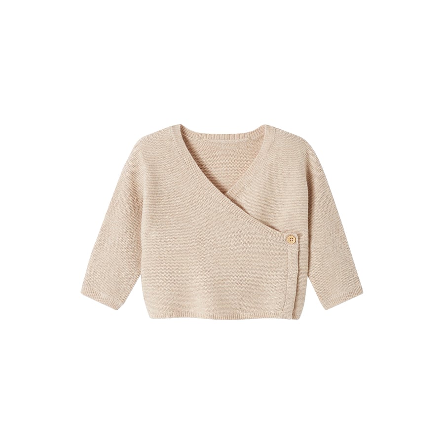Manches Longues Boutonnée Brassière Bébé Naissance En Coton Bio - Tricot Écru 1M (54 Cm) Naissance Maternité