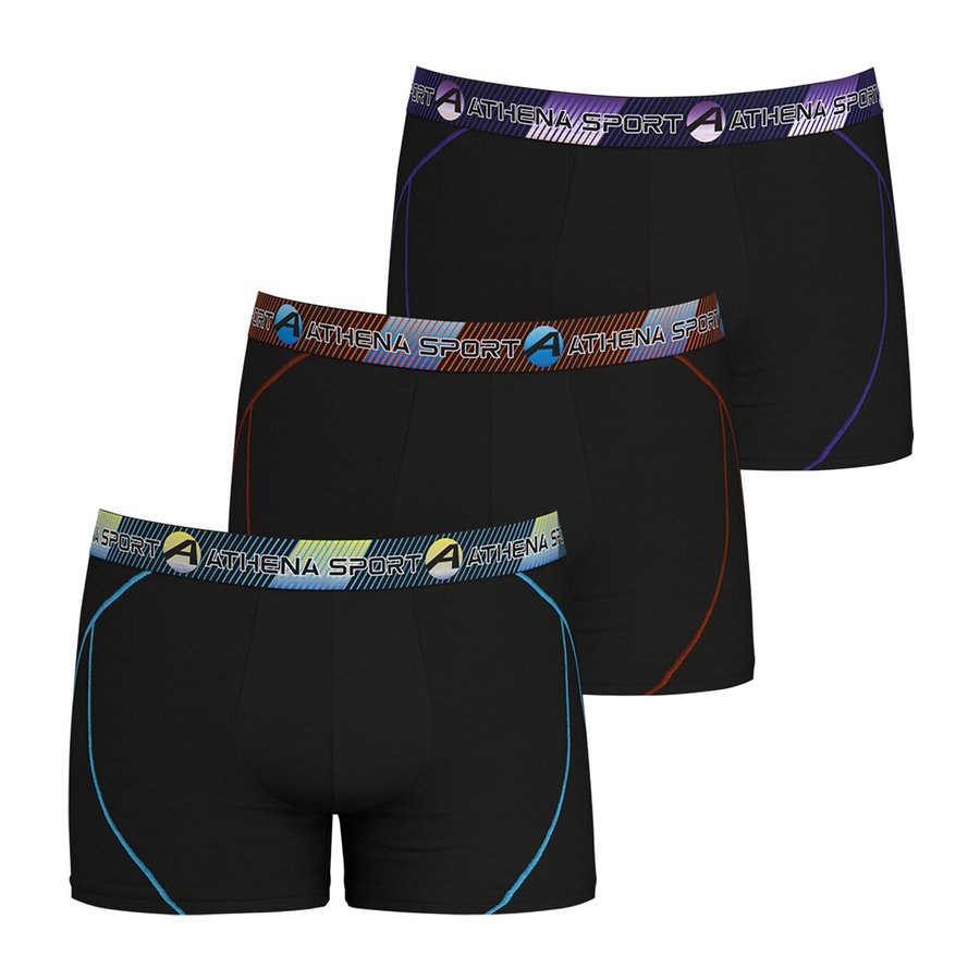 ATHENA Set 4 Boxer Uomo Ecopack - Cotone Elasticizzato Con Fodera Frontale - Certificato Oeko-Tex
