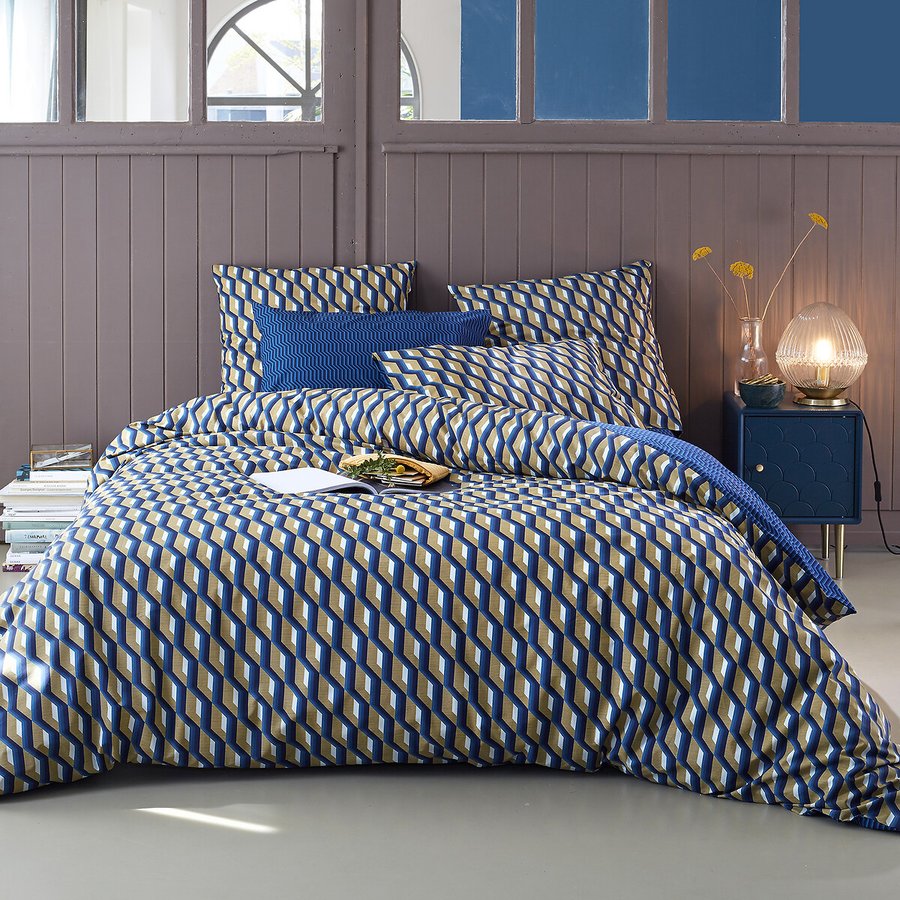 Copripiumino 200x200 Blu Notte - Set Letto Fantasia Fiori Rosa con Cerniera - Biancheria da Letto Reversibile per 2 Persone Adulto con 2 Federe 50x75 cm