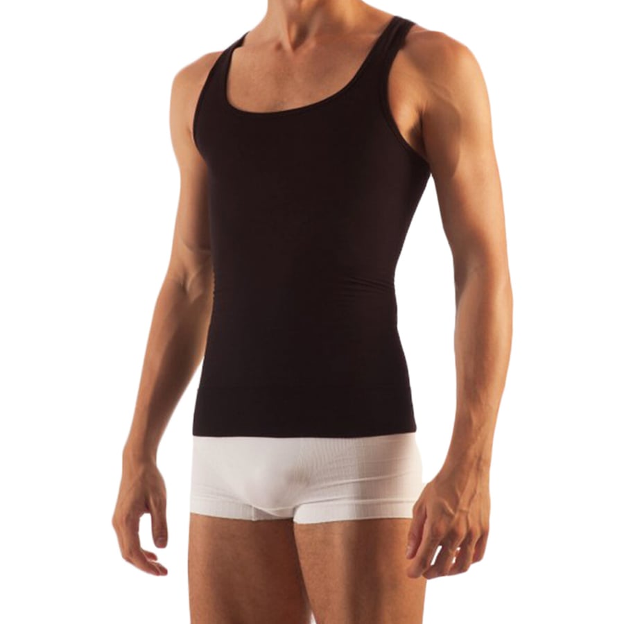 Débardeur De Sudation Extensible Homme Sans Manches - T-shirt Compression Fitness Perte De Poids, Noir L
