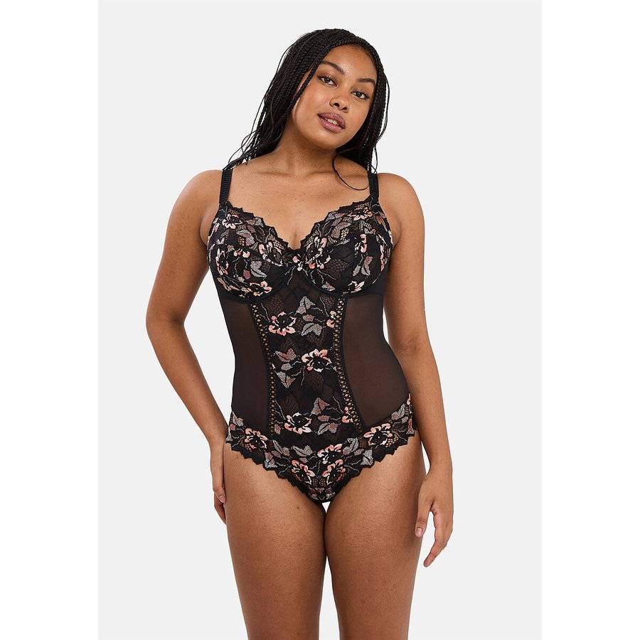 Arum cabaret underwired bodysuit, black/pink, Sans Complexe | La
