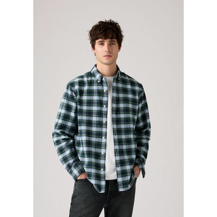 Tabella delle taglie da uomo camicie da uomo, alla moda, casual, tinta unita, a maniche corte, in jeans, a maniche corte, Verde menta, XL