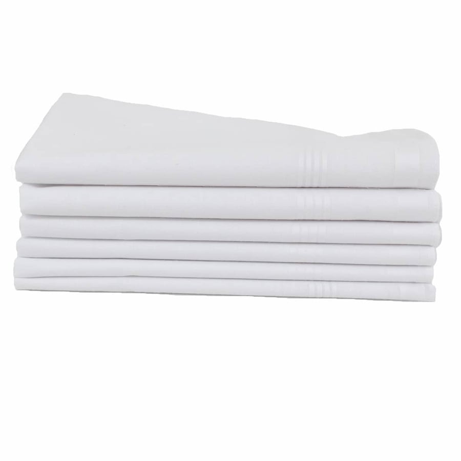 Mouchoirs Blancs Femme Premium 100% Coton Peigné 35cm X 35cm - Lot De 3 - Modèle P06