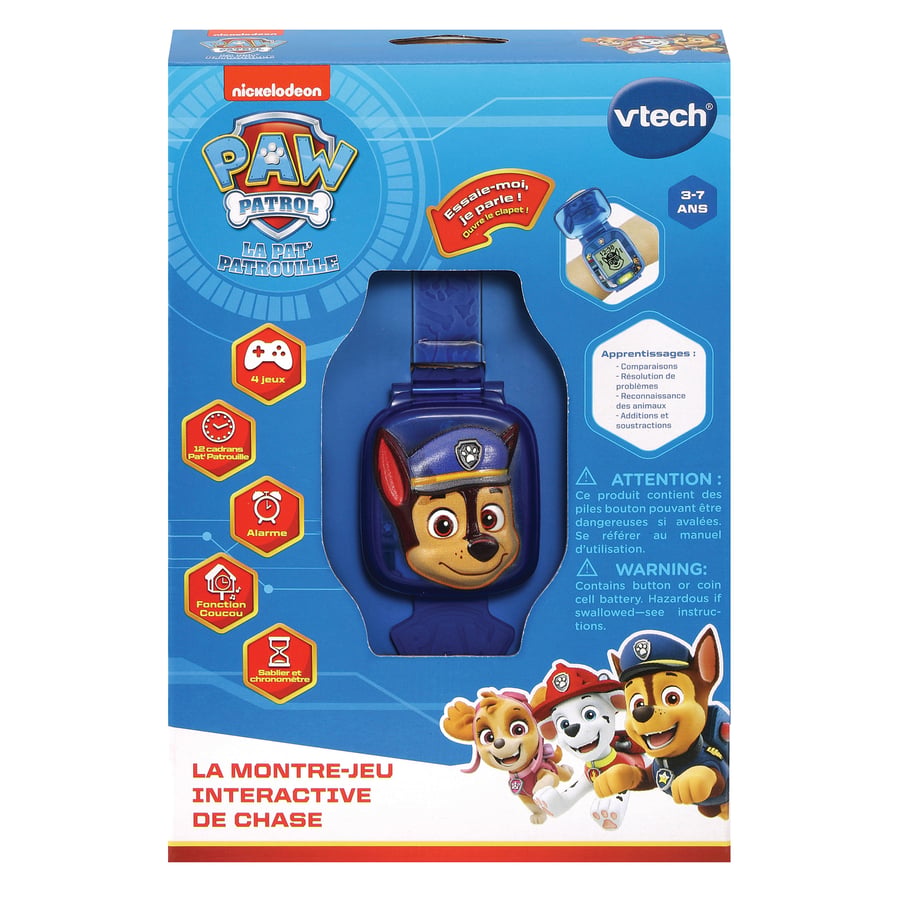 VTech – Montre Interactive Stella – Pat'Patrouille – écran Animé, 12 Cadrans, 4 Jeux éducatifs, Alarme, Chronomètre, Affichage Analogique/digital – 3-7 Ans, Pile Incluse