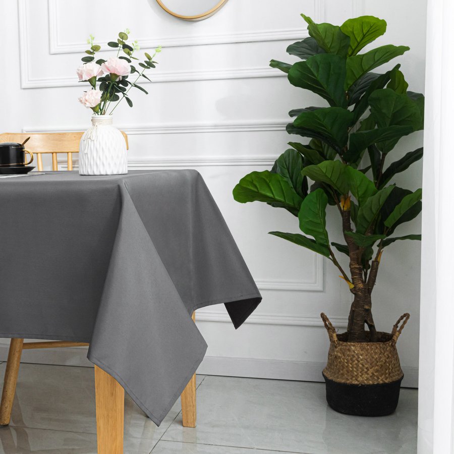 Fitable Lot de 6 nappes rondes noires de 177,8 cm de diamètre, résistantes aux taches et lavables, en polyester pour mariage, fête, banquet, réunion