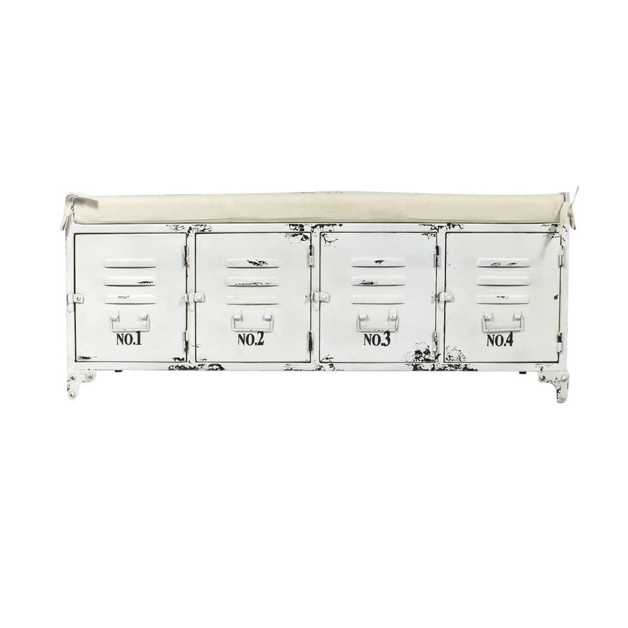 HAKU Möbel Banc Vintage Industriel Métal Et Tissu - 51 X 48 X 34 Cm, Style Loft Bancs De Rangement