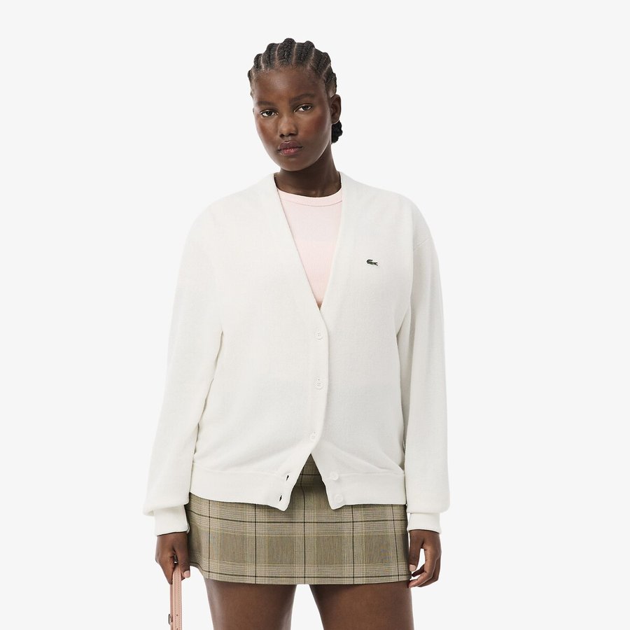 Buttoned v-neck cardigan Lacoste | La Redoute